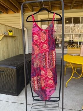 Scarlett Paisley Patchwork Asymmetrical Hem Maxi Dress Y2K Boho Fairy